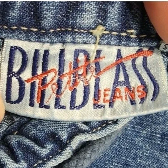 VTG Bill Blass Jean Women PL Blue Denim Elastic Waist Drawstring Utility Pockets - Picture 8 of 9